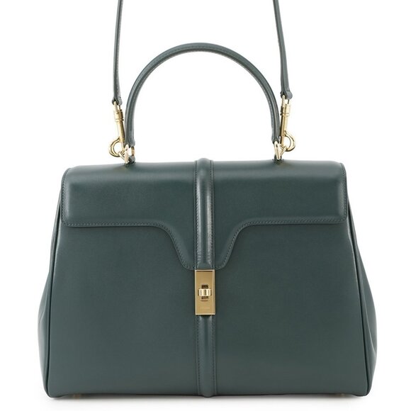 CELINE Classic 16 Seize 2-Way Handbag Leather Green 187373 - Picture 1 of 16